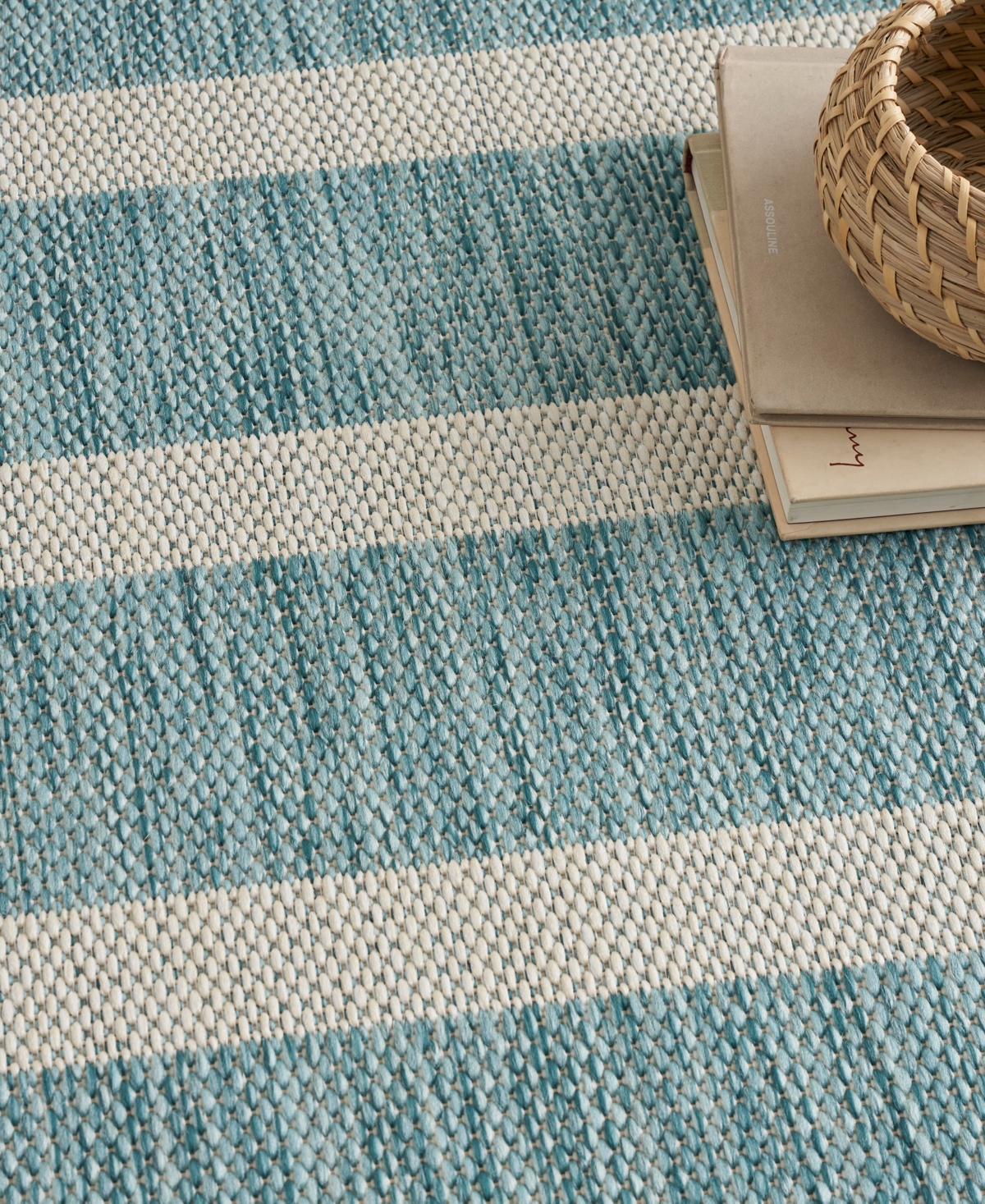 Nourison Home Positano Pos03 4'x6' Area Rug In Aqua,ivory
