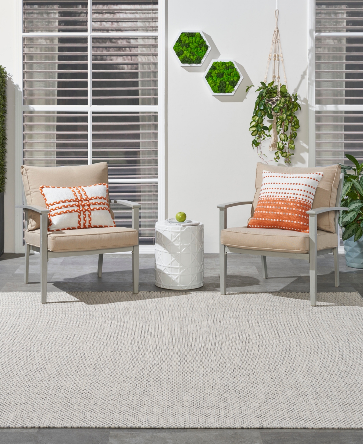 Nourison Home Courtyard Cou01 8'x8' Square Area Rug In Ivory