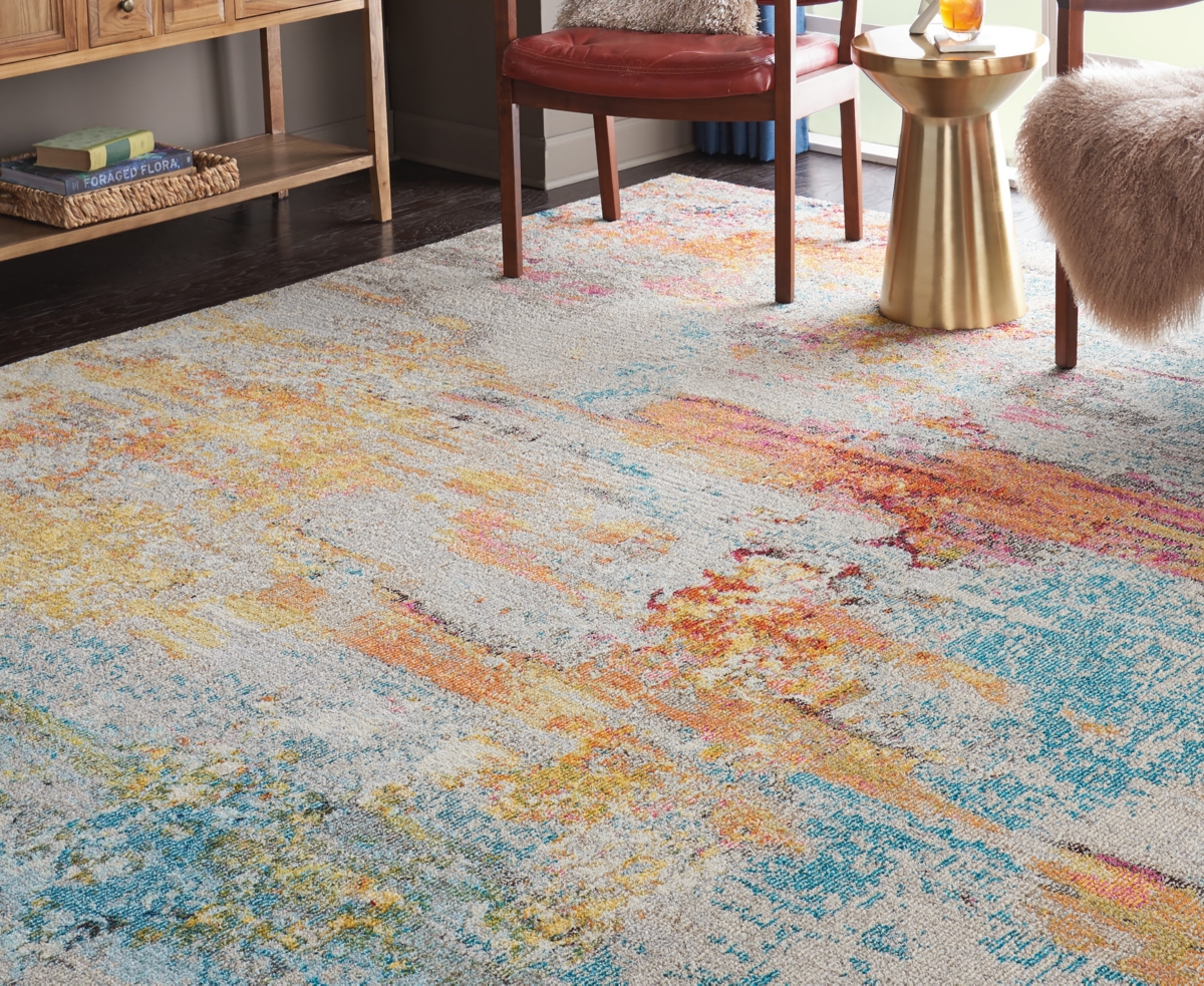 Nourison Home Celestial Ces02 6'x9' Area Rug In Aquamarine