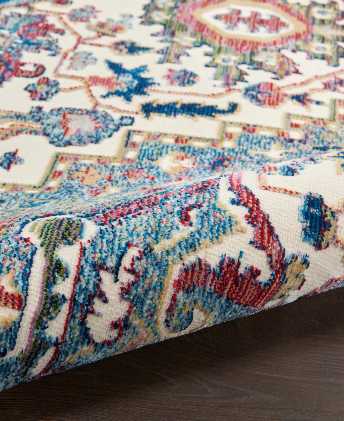 Nourison Home Ankara Global Anr15 4'x4' Round Area Rug In Ivory,navy