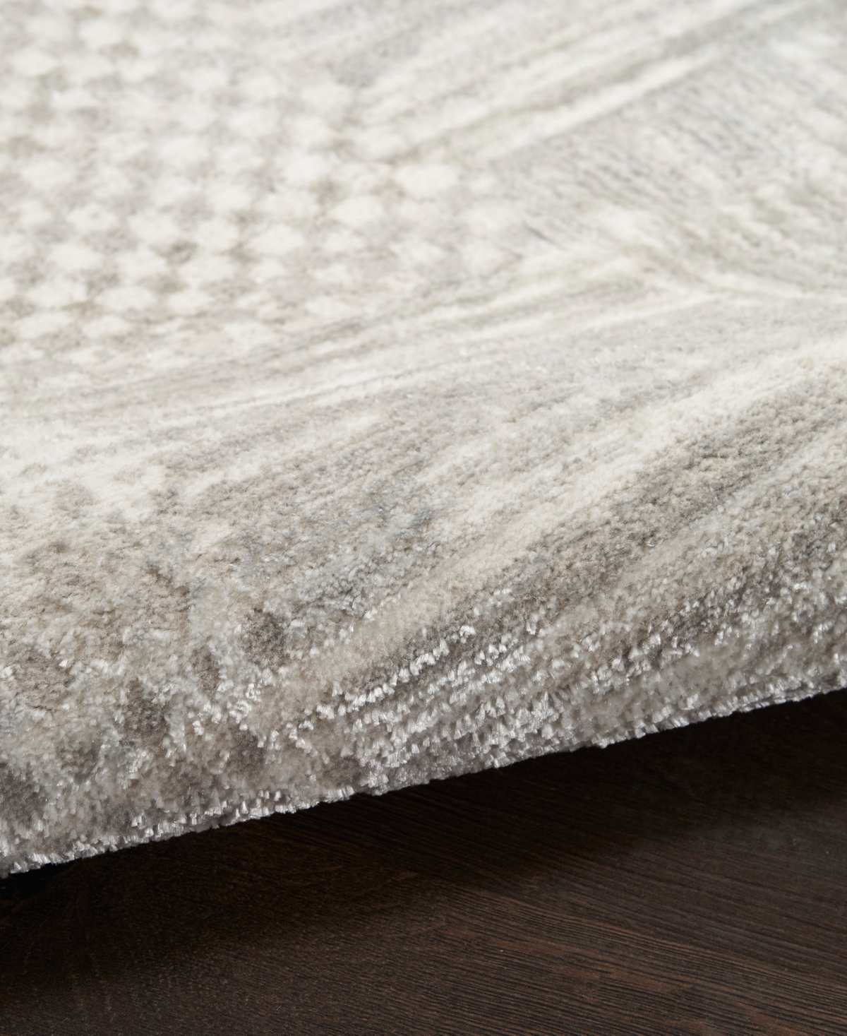 Nourison Home Glitz Glz09 2'3"x7'6" Runner Area Rug In Silver