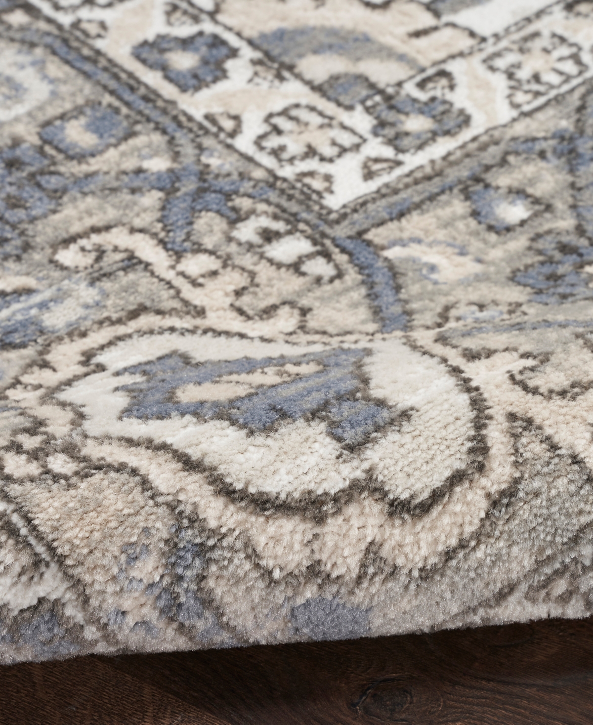 Nourison Home Quarry Qua05 5'3"x7'3" Area Rug In Ivory,blue