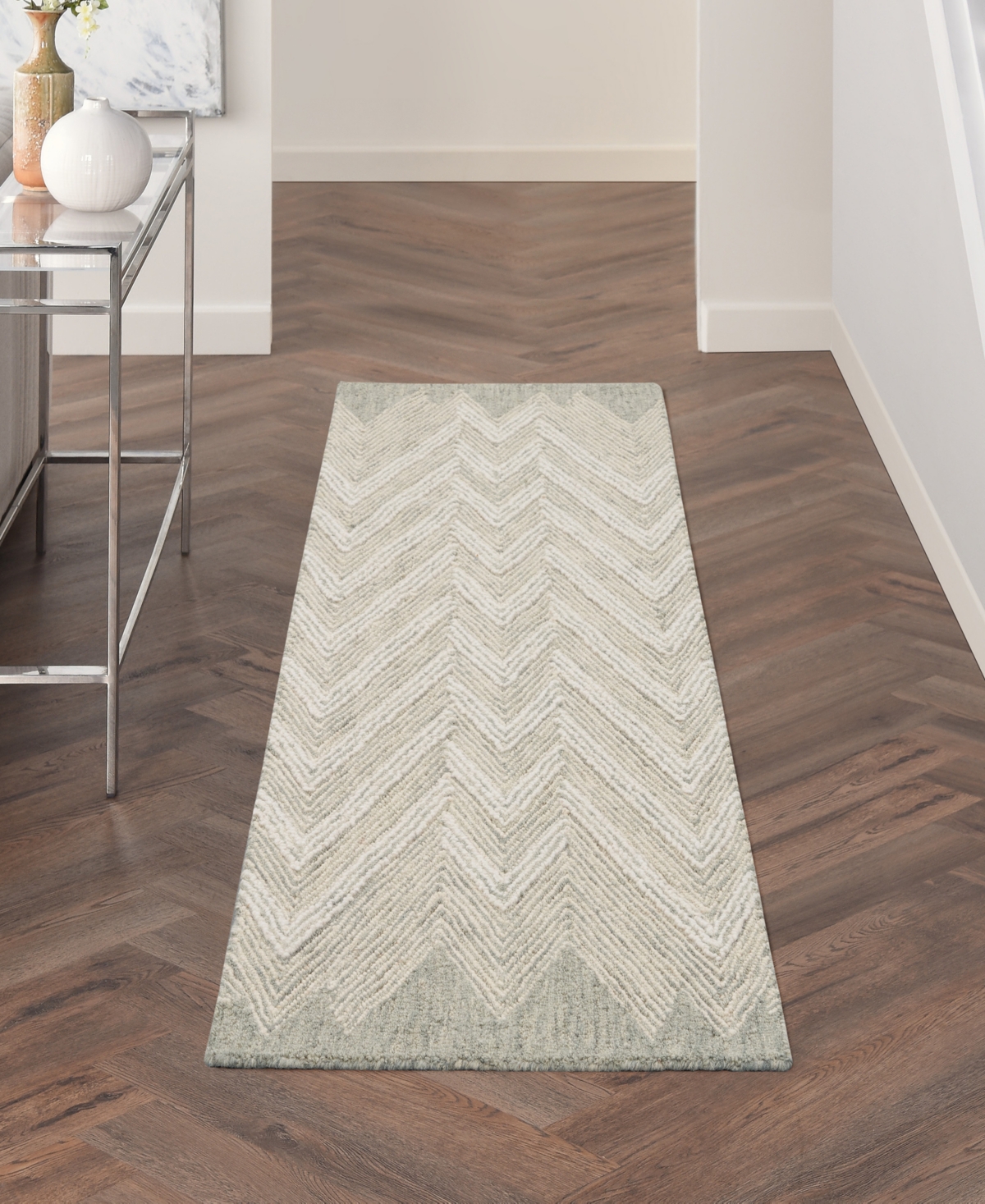 Nourison Home Interlock Itl04 2'3"x7'6" Runner Area Rug In Teal