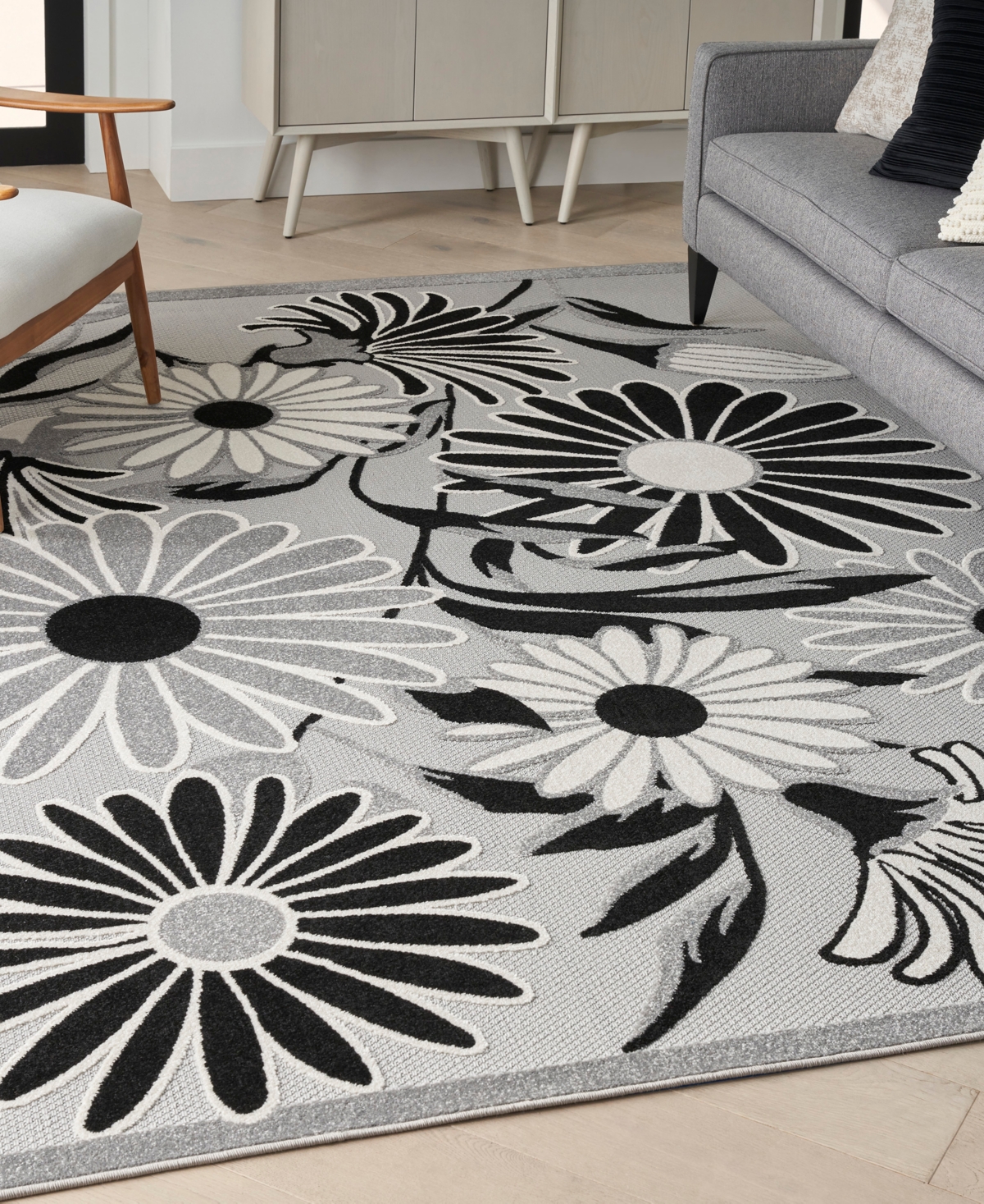 Nourison Home Aloha Alh33 7'x10' Area Rug In Black