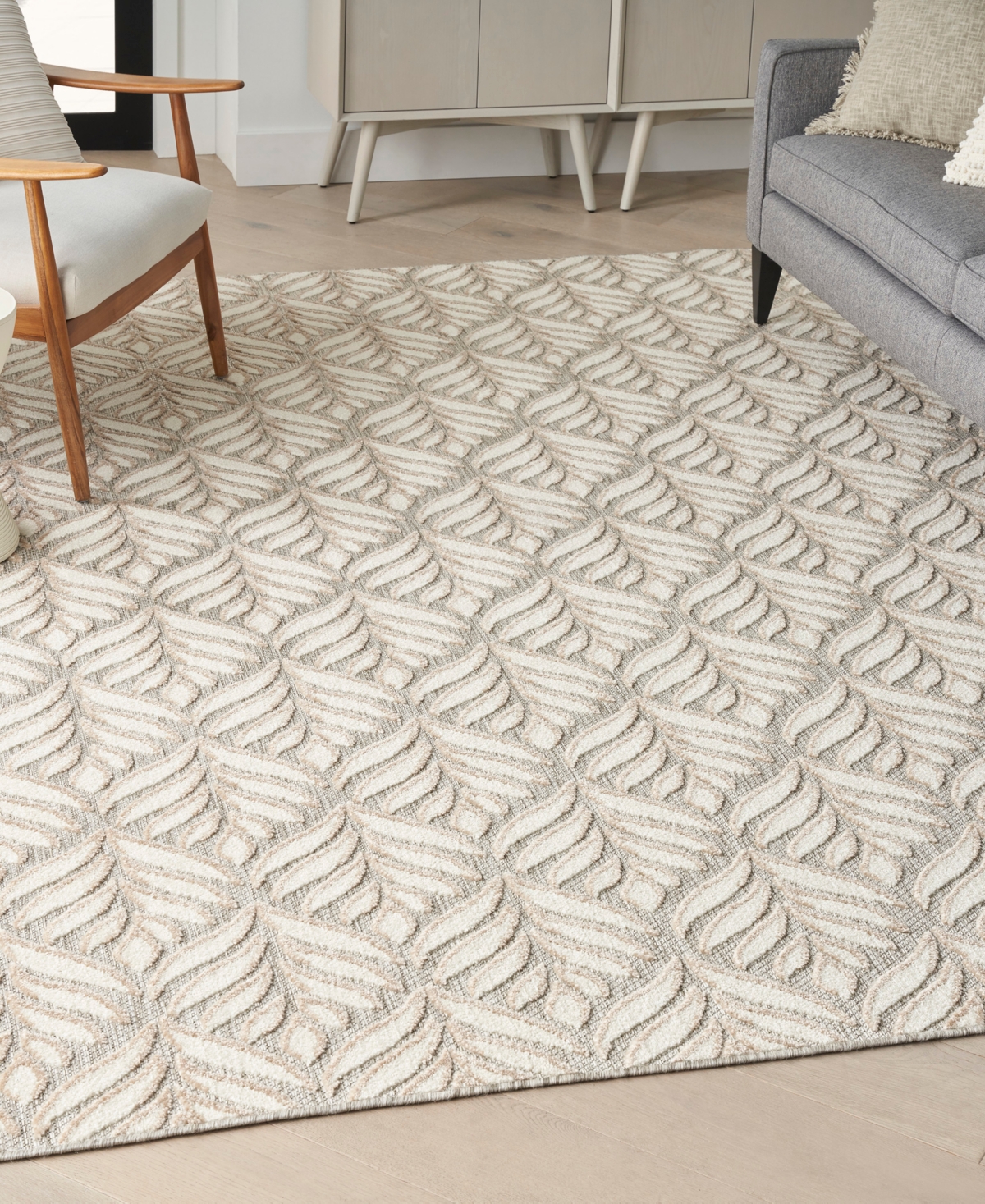 Nourison Home Aloha Alh35 6'x9' Area Rug In Ivory,gray