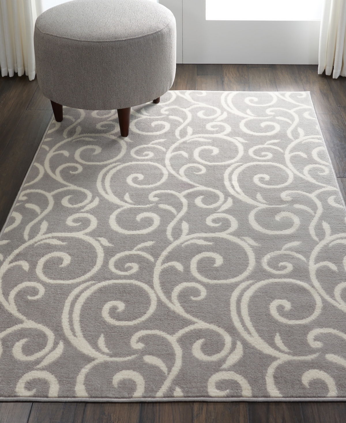 Nourison Home Grafix Grf19 3'9"x5'9" Area Rug In Gray