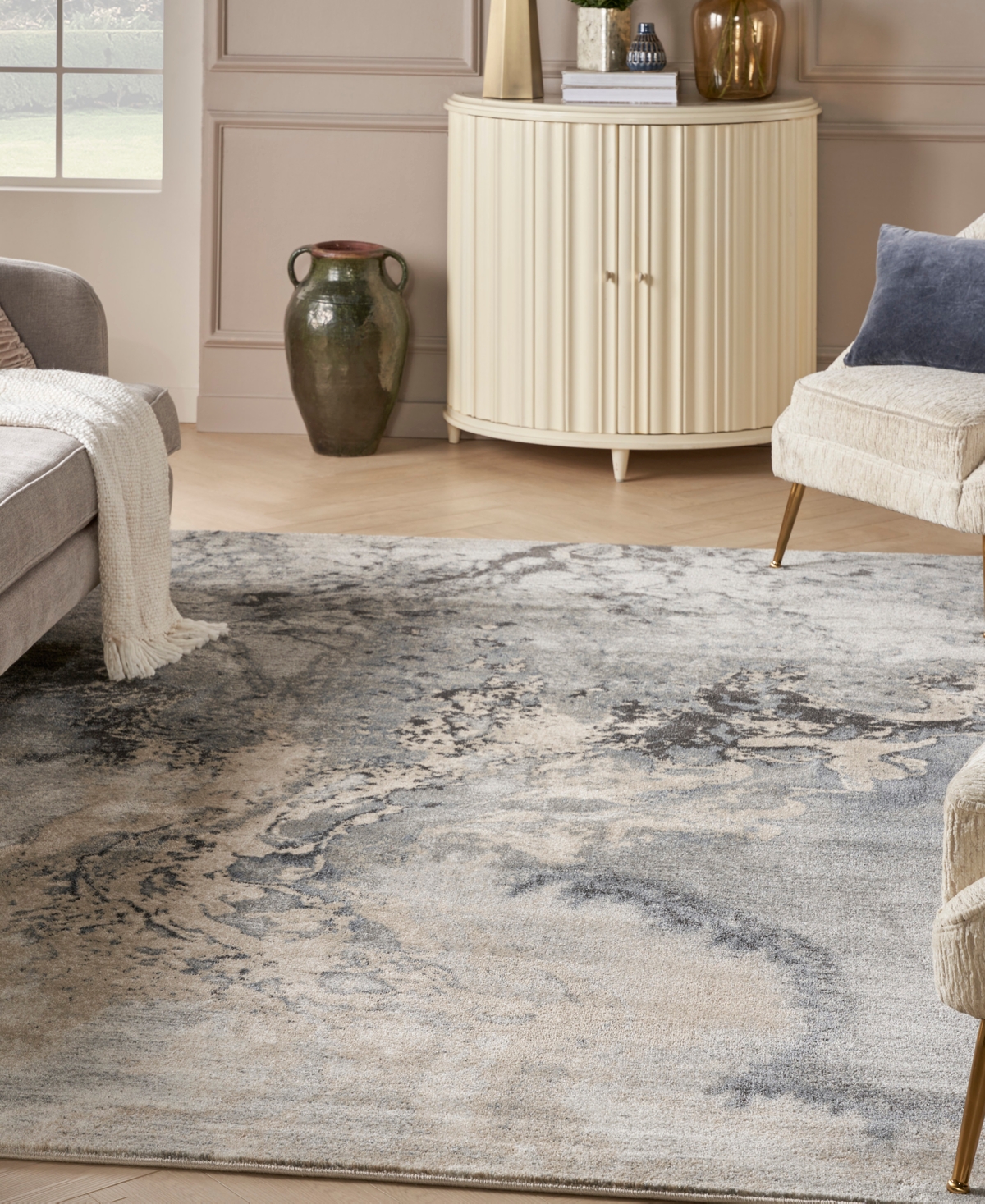 Nourison Home Maxell Mae08 7'x10' Area Rug In Gray