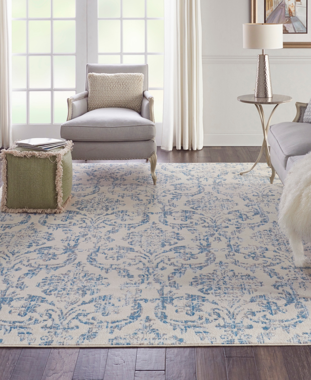 Nourison Home Jubilant Jub09 7'x10' Area Rug In Ivory,blue