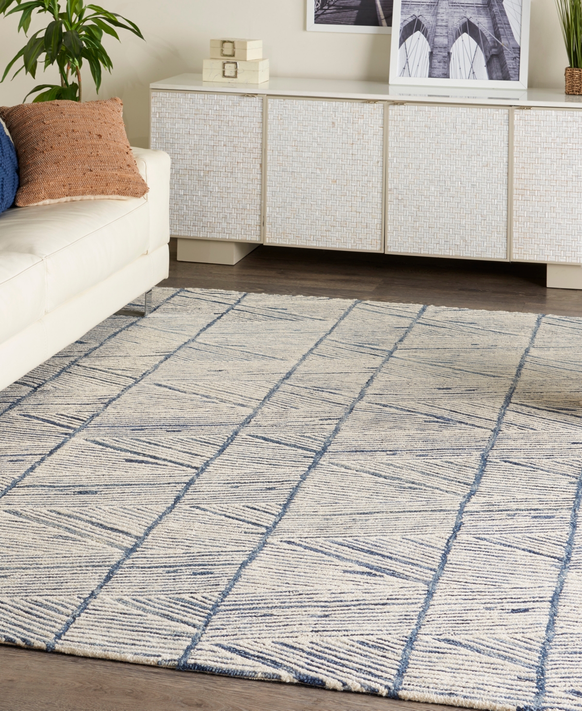 Nourison Home Colorado Clr01 8'3x11'6 Area Rug In White,blue
