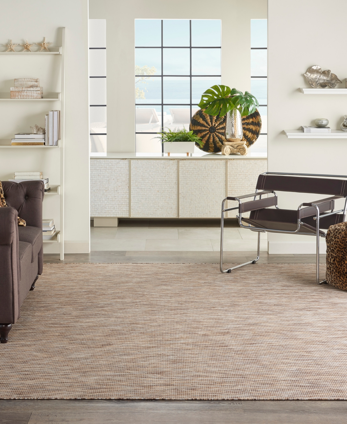 Nourison Home Positano Pos01 7'x10' Area Rug In Beige