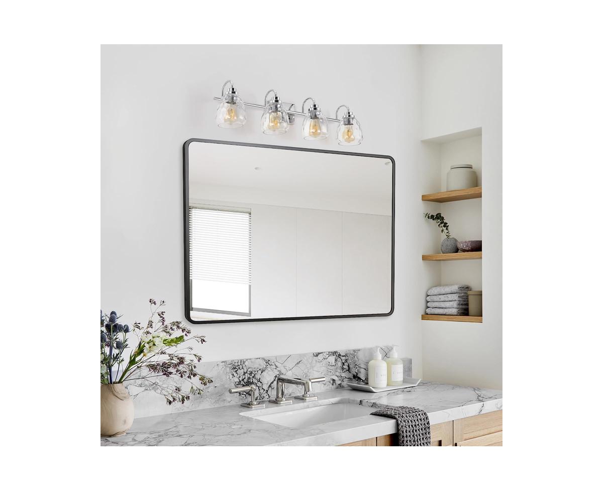 gaomon Vintage Glass Crystal Bathroom Vanity Lights Chrome Bathroom Light Fixtures Vanity Shower Lights Over Mirror Wall Mount Lighting Fixture for Ha