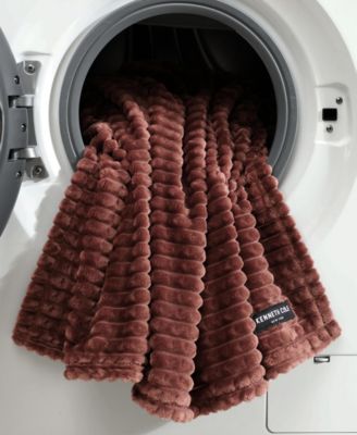 Solid Textured Jacquard Plush Throw, 60" X 50"