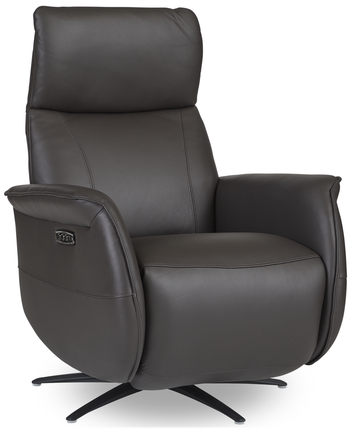 Macy's Lennix Leather Tv Recliner With Massage, Created For  In Dark Chocolate