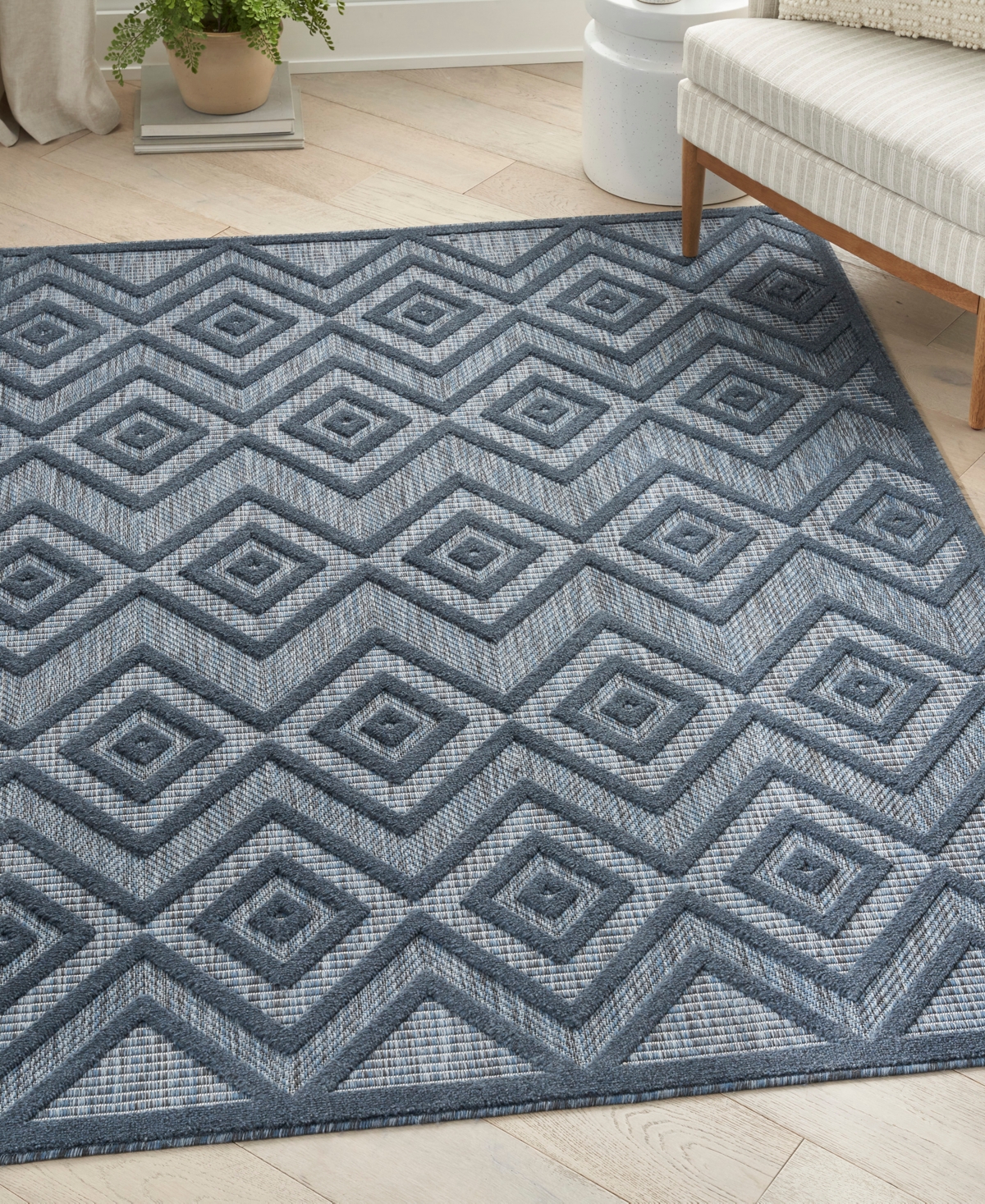 Nourison Home Versatile Nrv01 6'x9' Area Rug In Navy,blue