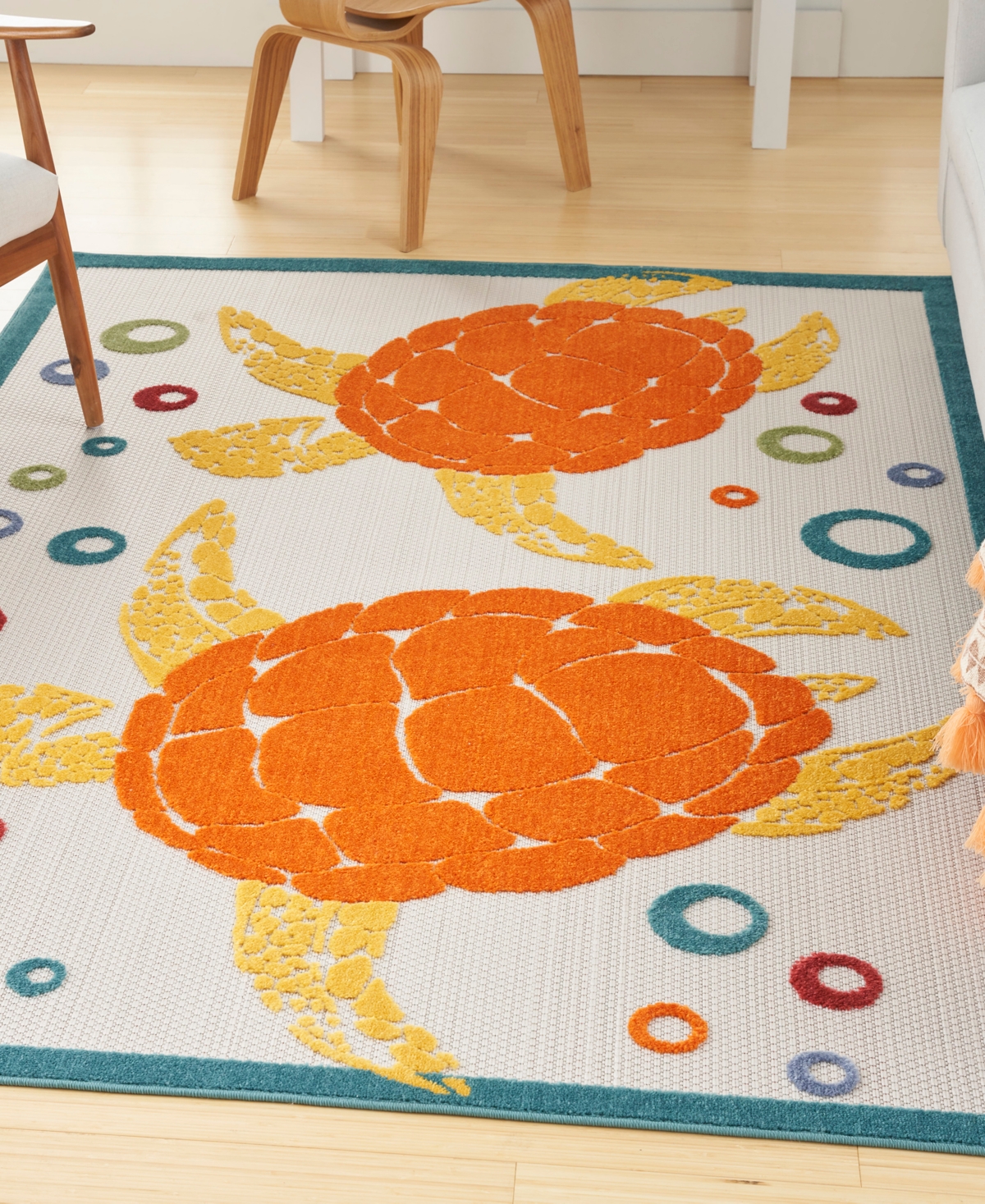 Nourison Home Aloha Alh27 5'3"x7'5" Area Rug In Teal,multi