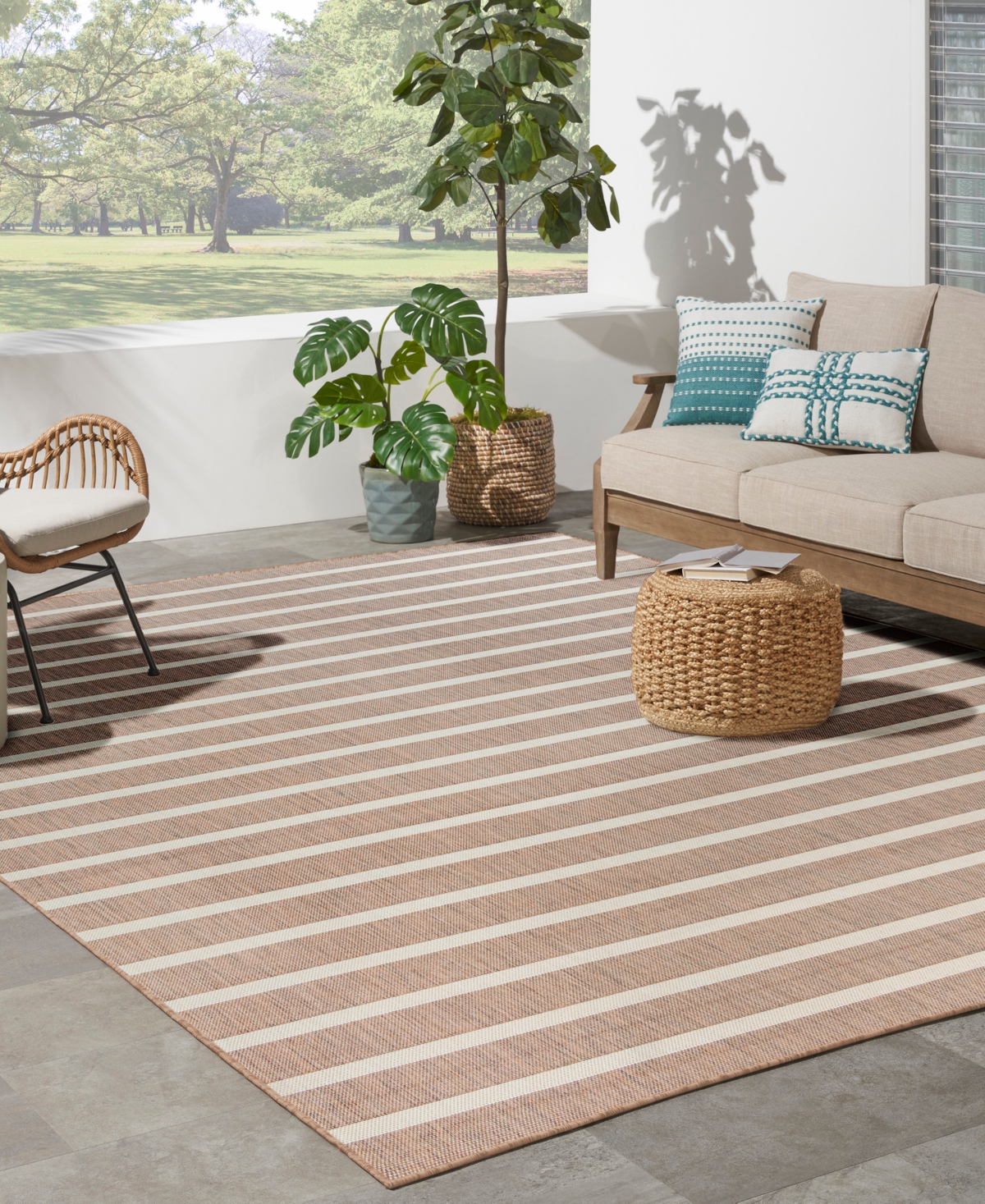 Nourison Home Positano Pos03 8'x10' Area Rug In Camel