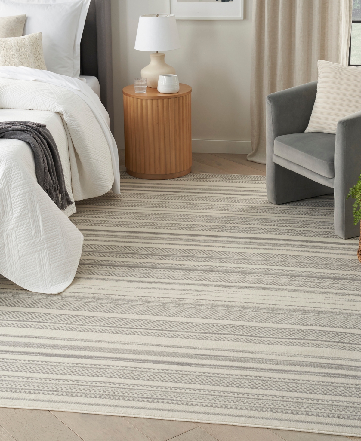 Nourison Home Grafix Grf41 5'3"x7'3" Area Rug In Ivory,gray