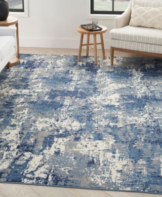 Nourison Home Grafix Grf38 Rug Collection In Navy,blue