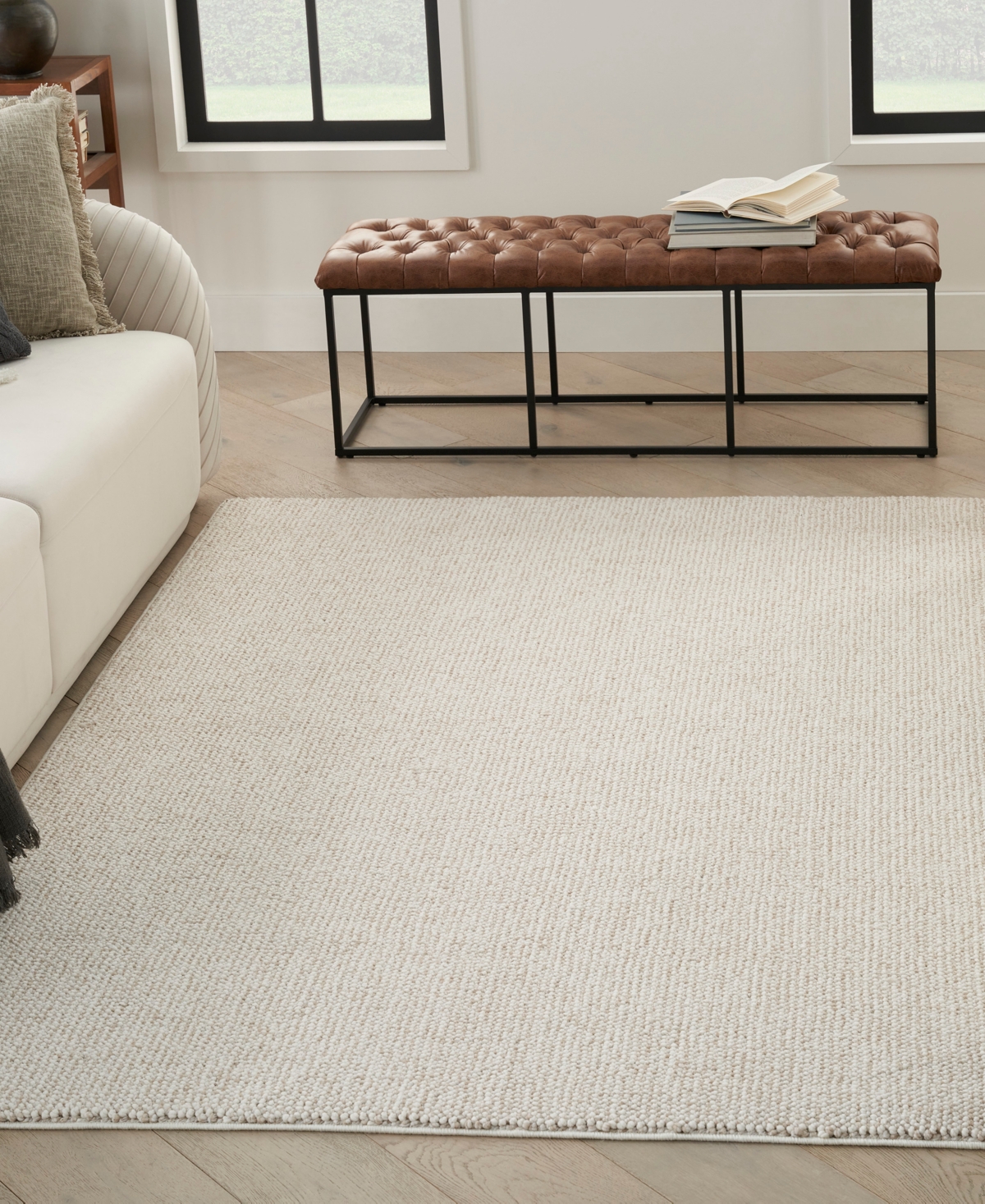 Nourison Home Natural Texture Ntx01 3'11"x5'11" Area Rug In Ivory