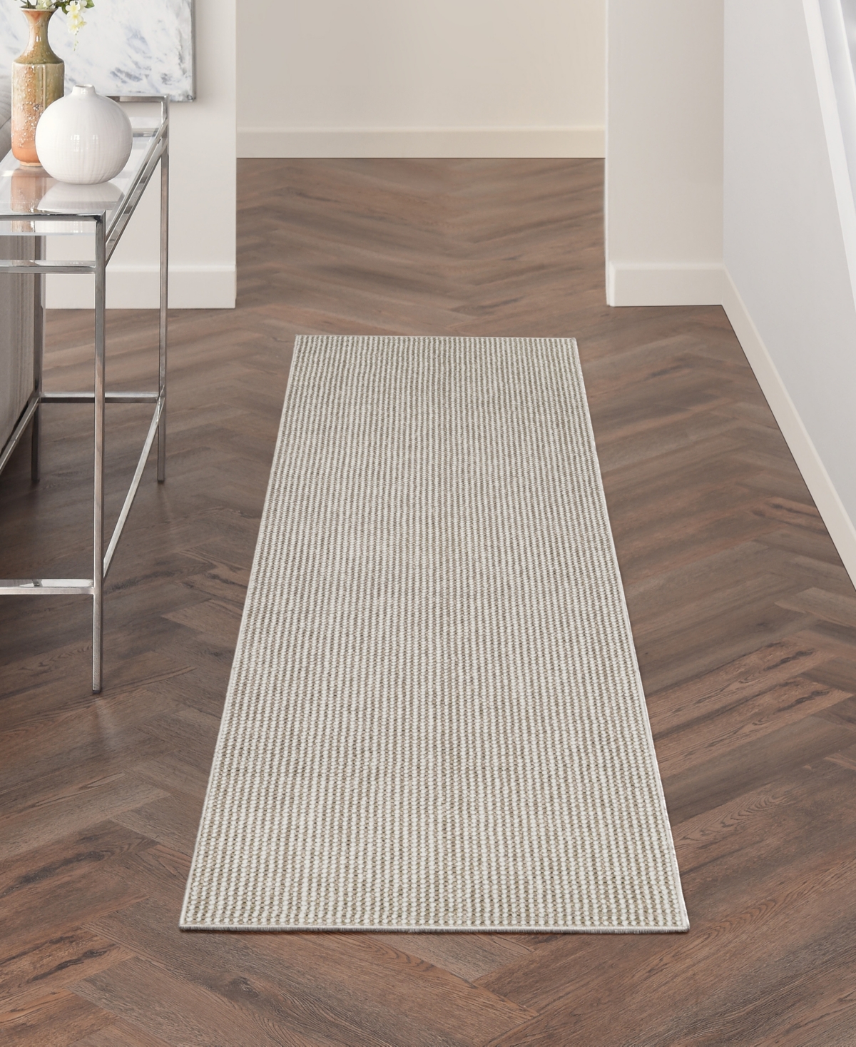 Nourison Home Natural Texture Ntx01 2'3"x7'6" Runner Area Rug In Ivory
