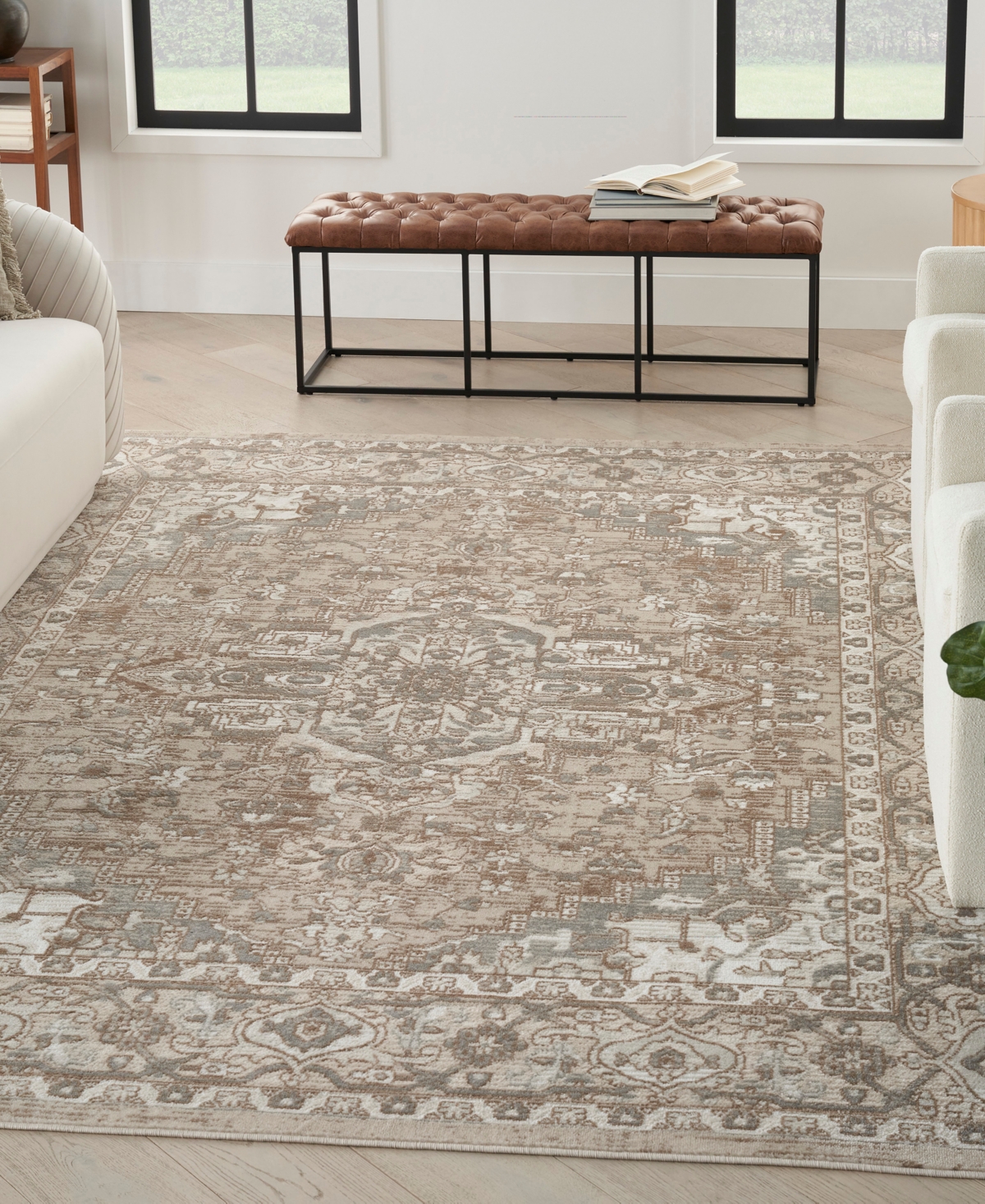 Nourison Home Quarry Qua05 3'9"x5'9" Area Rug In Beige