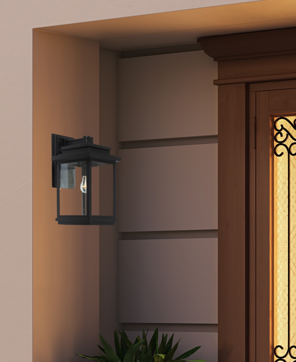 Artcraft Lighting Freemont Outdoor Wall Light In Black,clear