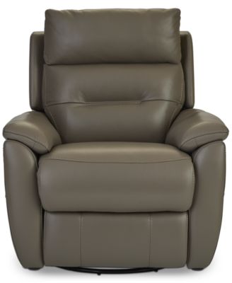 Ossorio Leather Power Swivel Glide Recliner, Created for Macy's
