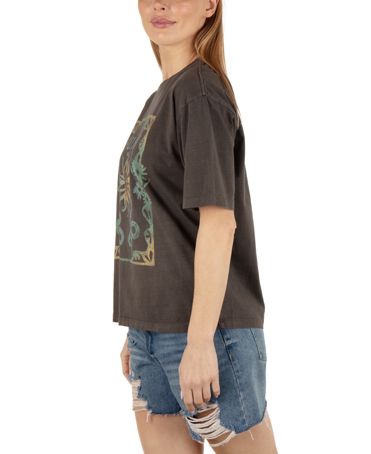 HURLEY JUNIORS' SUNSPELL OVERSIZED BOYFRIEND T-SHIRT 