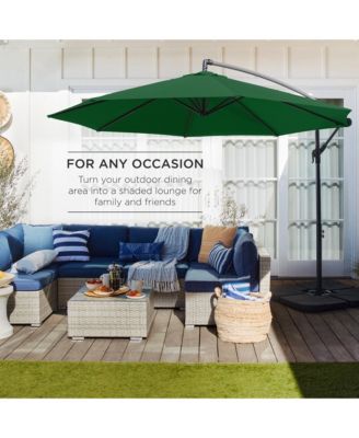 10ft Offset Hanging Outdoor Market Patio Umbrella w/ Easy Tilt Adjustment