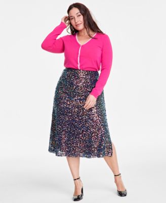 On 34th - Trendy Plus Sequin Midi Skirt