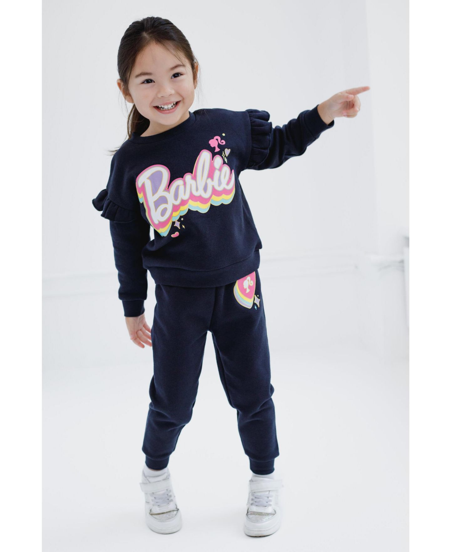 Комплект Barbie 2-Piece Fleece Sweatshirt and Joggers Set для девочек-малышей, цвет: Угольно-чёрный — фото 7