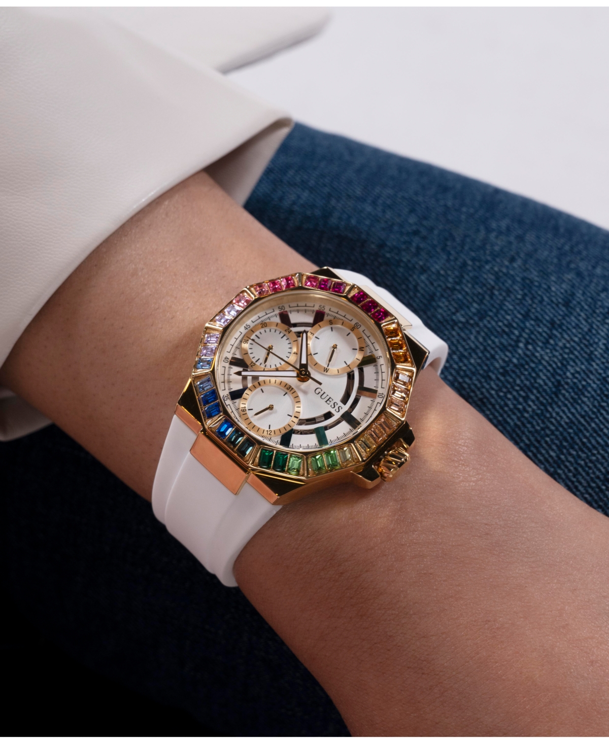 Guess Women's MultifunctionSilicone Watch 39mm - White
