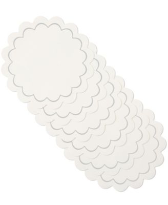 Scallop Edge 15" Round Reversible Placemats, Set of 6