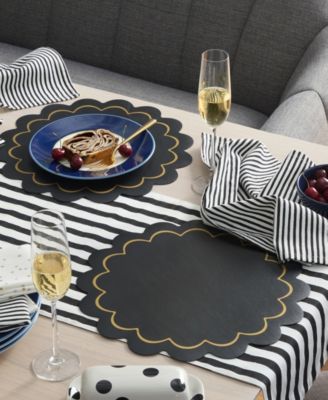 Hand Painted Shirting Stripe Table Runner, 15"x 72"