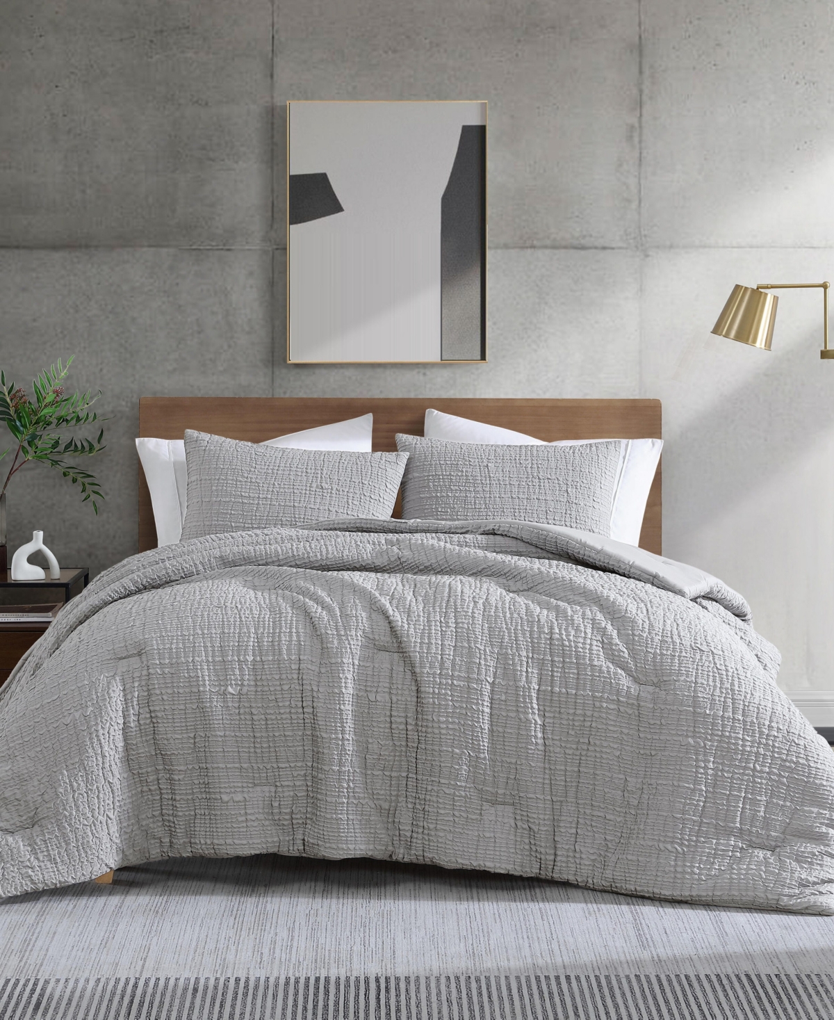 Kenneth Cole New York Serenity Wavy Lines Embossed -Pc. Duvet Cover Set