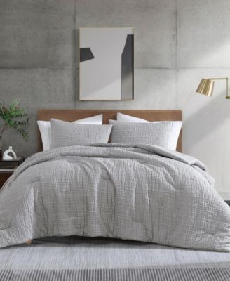 Serenity Wavy Lines Embossed 3-Pc. Comforter Set, King