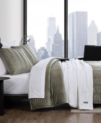 CLOSEOUT! Linear Stitch Velvet 3-Pc. Quilt Set, King