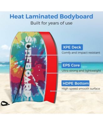 33" Lightweight Body Board with EPS Core XPE Deck HDPE Bottom Crescent Tail