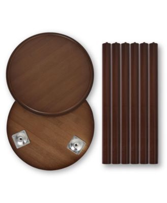 2 Pack Small Round Side Table Mid Century Tripod Plant Holder 16.5in Tall for Home Decor