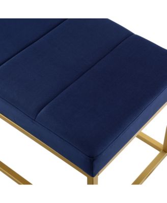 Modern Tufted Channel Entryway Bench Emerald Velvet Upholstered End of Bed Bench with Metal Frame, Footboard Bench for Living Room, Bedroom