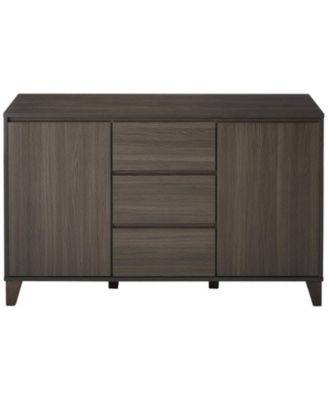 – Wood Buffet Server Cabinet Console Table, Oak Gray