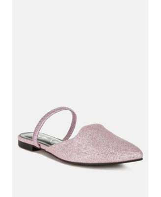 Twiggy Glitter Faux Leather Flat Mules