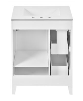 30-Inch Bathroom Vanity Cabinet with Ceramic Basin, Double-Layer Drawer, Deep Drawer and Adjustable Shelf