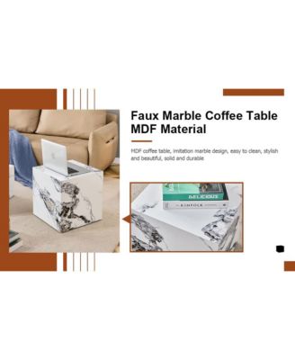 Modern Cube Coffee Table with Stylish Texture