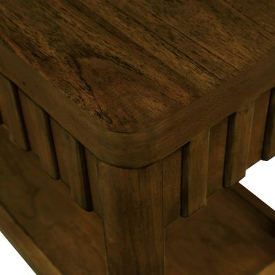 Farmhouse End Table with Storage & Solid Legs