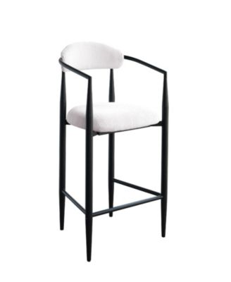 Modern Boucle Bar Stools, Set of 2