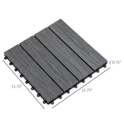 Interlocking Deck Tiles: Grey Outdoor Flooring
