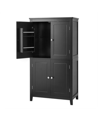 Freestanding 4-Door Bathroom Storage Cabinet