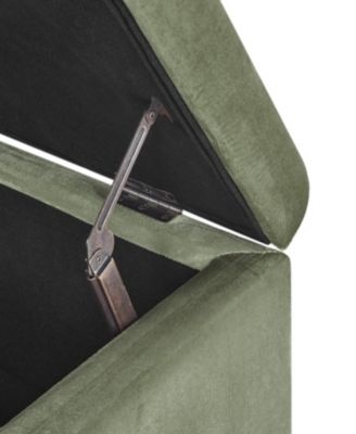 Luxurious Velvet Ottoman with Lift-Top Storage and Waffle Stitching