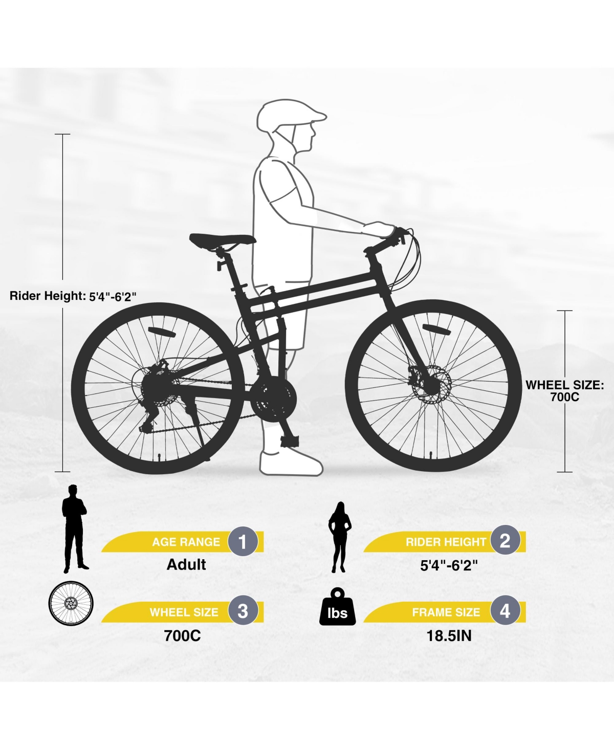 Streamdale Furniture 21 Speed Folding Hybrid bike Disc Brake 700C Road Bike For men women's City Bicycle